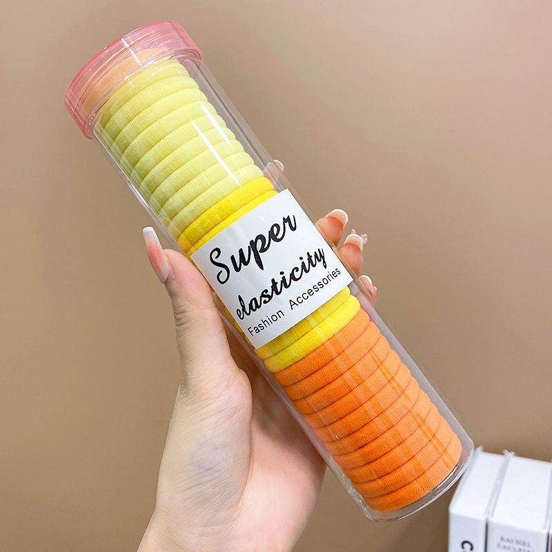 兒童高彈力橡皮筋毛巾圈髮繩髮飾頭繩頭飾(10#黃色系30根)