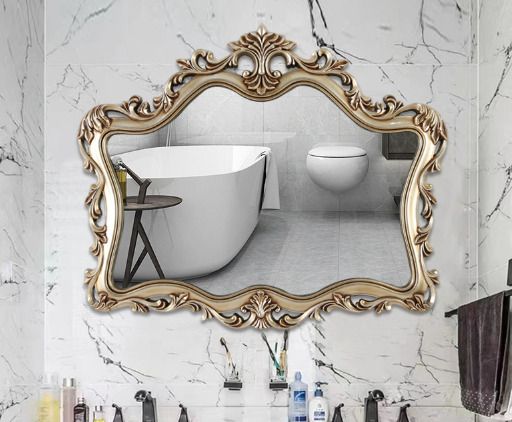 掛鏡浴室鏡（仿古銀）(橫款小號95*78CM)