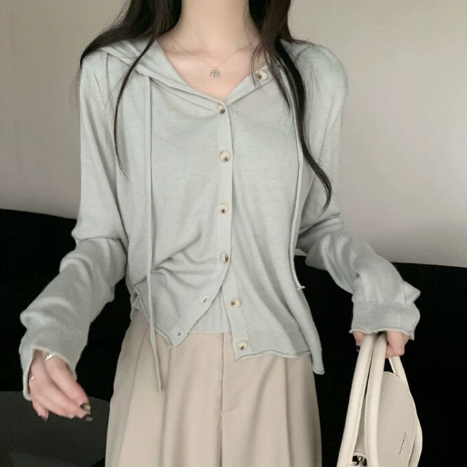 假兩件針織衫(均碼)(灰綠色)#K004008396