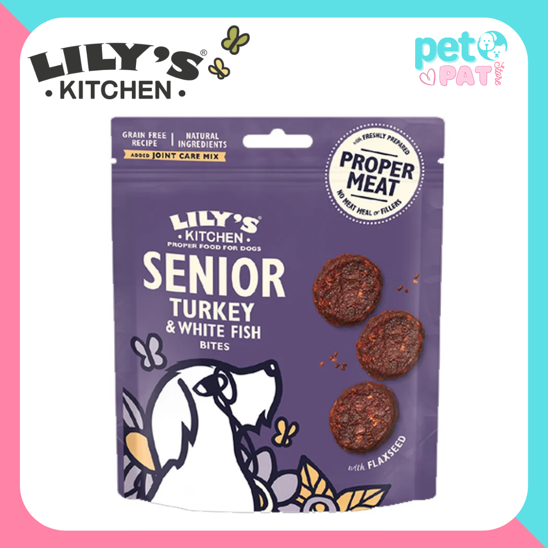 Senior Recipe Turkey & White Fish Bites Dog Treats 70g
