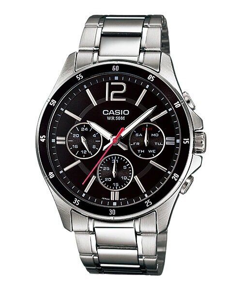 Casio MTP-1374D-1AV Original Analog Stainless Steel Mens Watch