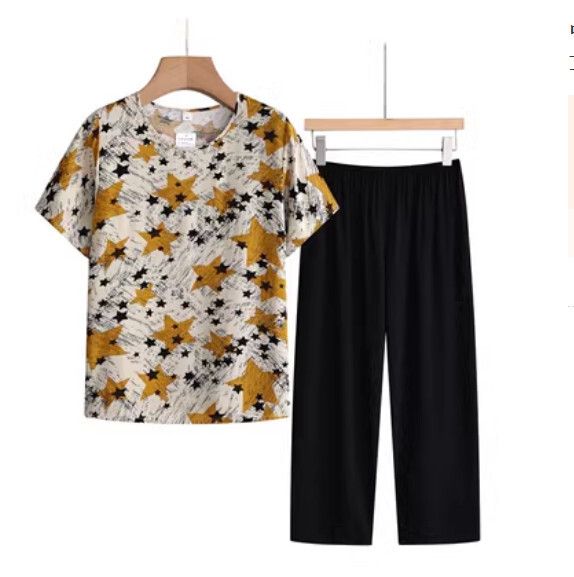 夏季中老年洋氣減齡套裝（璀璨五星）【尺碼：XL-4XL】【下單後聯絡客服確認發貨尺碼】F203013129