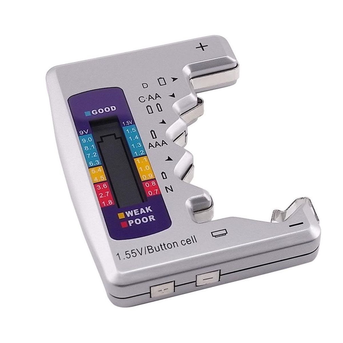 電池測量儀 無需供電 電池電壓檢測 電池電量測試 測量器 AA/AAA/9V/C/D (6F22)