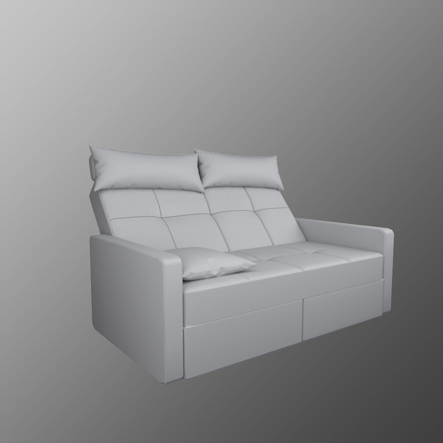 High-grade solid wood checkered with headrest, removable washable combing bed, convertible technology, sofa bed, solid mop 3135 (126CM light gray 08 style, tarpaulin sponge model)