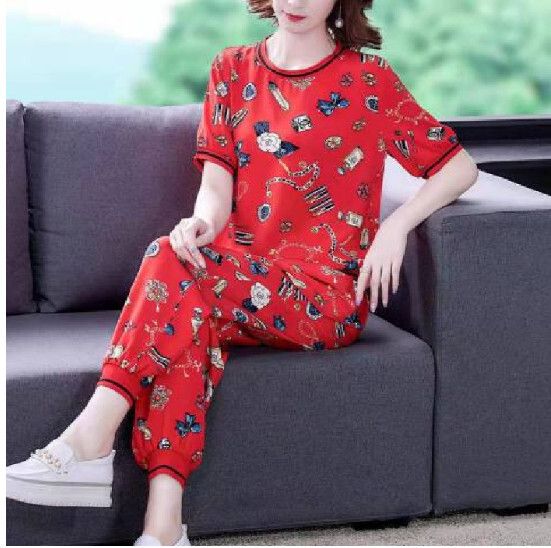 洋氣時尚兩件套裝【紅色】 (尺碼：M-4XL碼) (下單後聯繫客服確認發貨尺碼)#F158027249