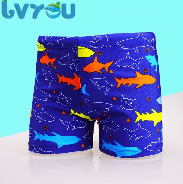 兒童平角游泳褲【M-XXL】【寶藍鯊魚】(下單後聯絡客服確認發貨尺碼) #H246026028