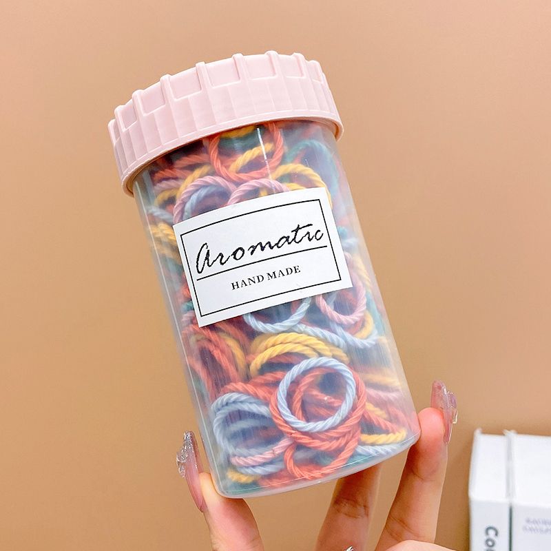 彩色小號拇指髮圈寶寶橡皮筋頭飾(10#焦糖色螺旋款100個)