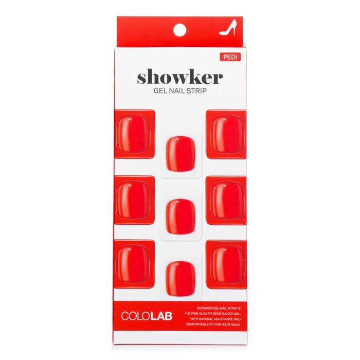 Showker Gel Nail Strip # CPF504 Real Red 1pcs - [Parallel Import Product]