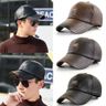 [Dark Brown] PU Leather Men Baseball Cap Simple Outing Baseball Cap [Parallel Import]