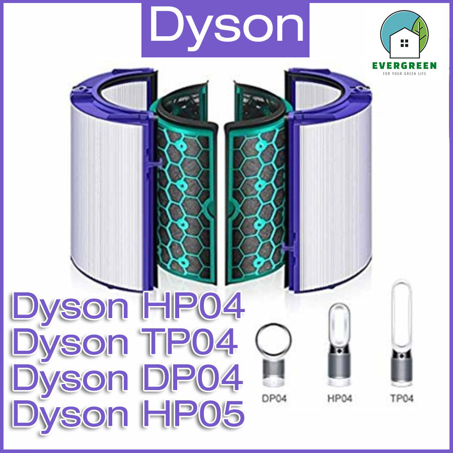 4入完整替換空氣過濾網組 HEPA 含活性碳濾芯 適用於Dyson Pure Cool Link TP04 DP04 Hot + Cool Link HP04空氣清新機替换用