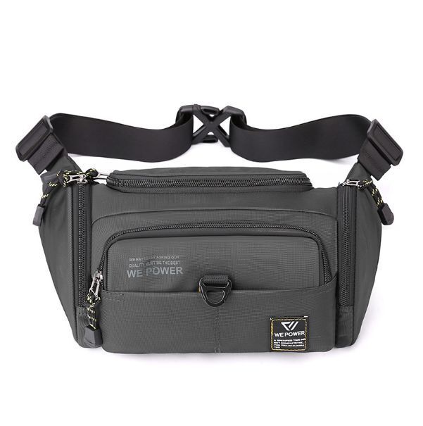 情侶大容量腰包旅行背包斜挎包（灰色長：32*寬：7*高：15cm）#S75023440