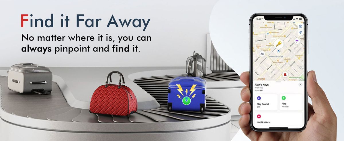 mili  World First TSA Approved Luggage Tracker Works with Apple