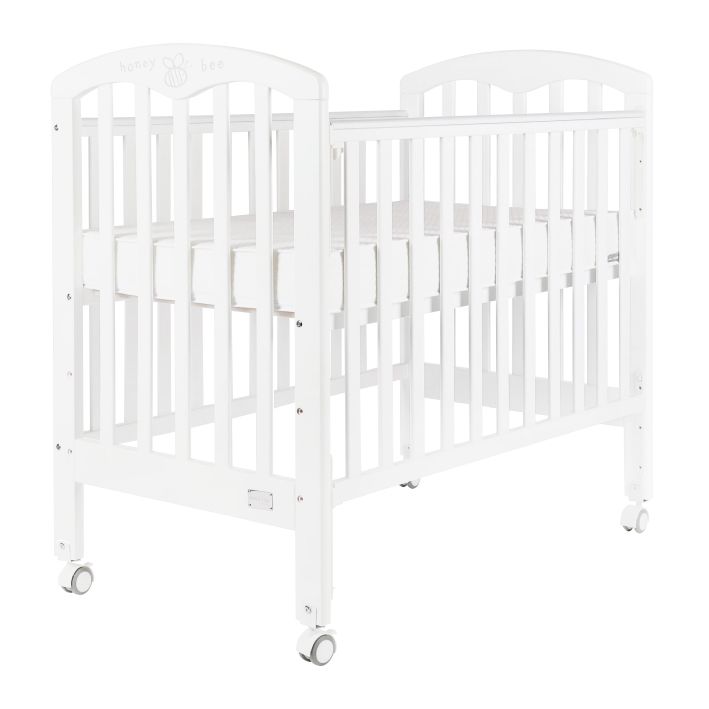 Baby Star Cozzi Baby Cot with 4” Mattress – White / European Beech