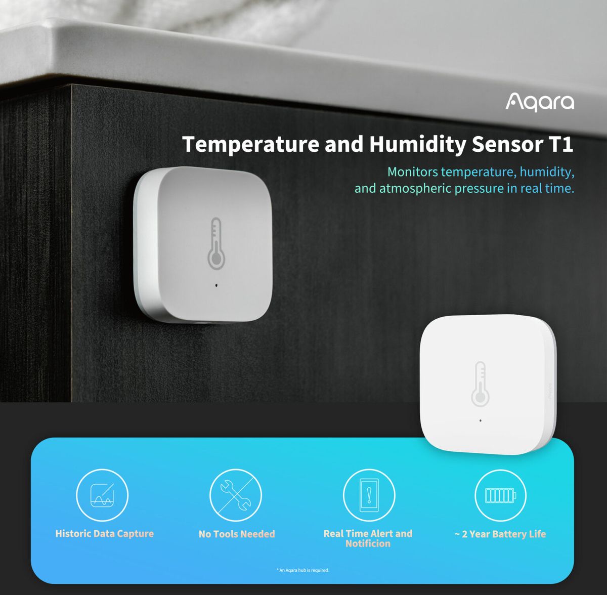 溫濕度傳感器 T1 智能開關 智能家居 支援Apple HomeKit 溫度 濕度 氣壓 Zigbee  3.0 Matter