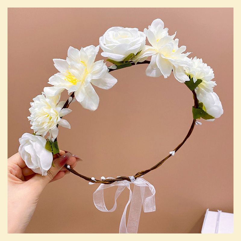 兒童甜美花環頭箍髮箍髮飾(10#晨霧清白)