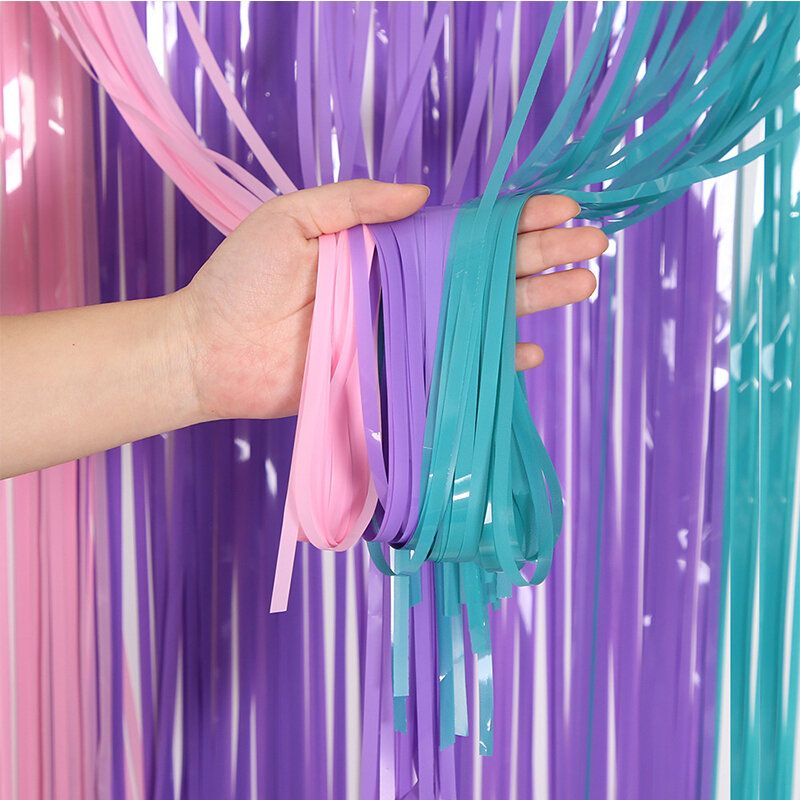 Purple Blue Pink Multi -Colour Foil Curtain – 1*2M