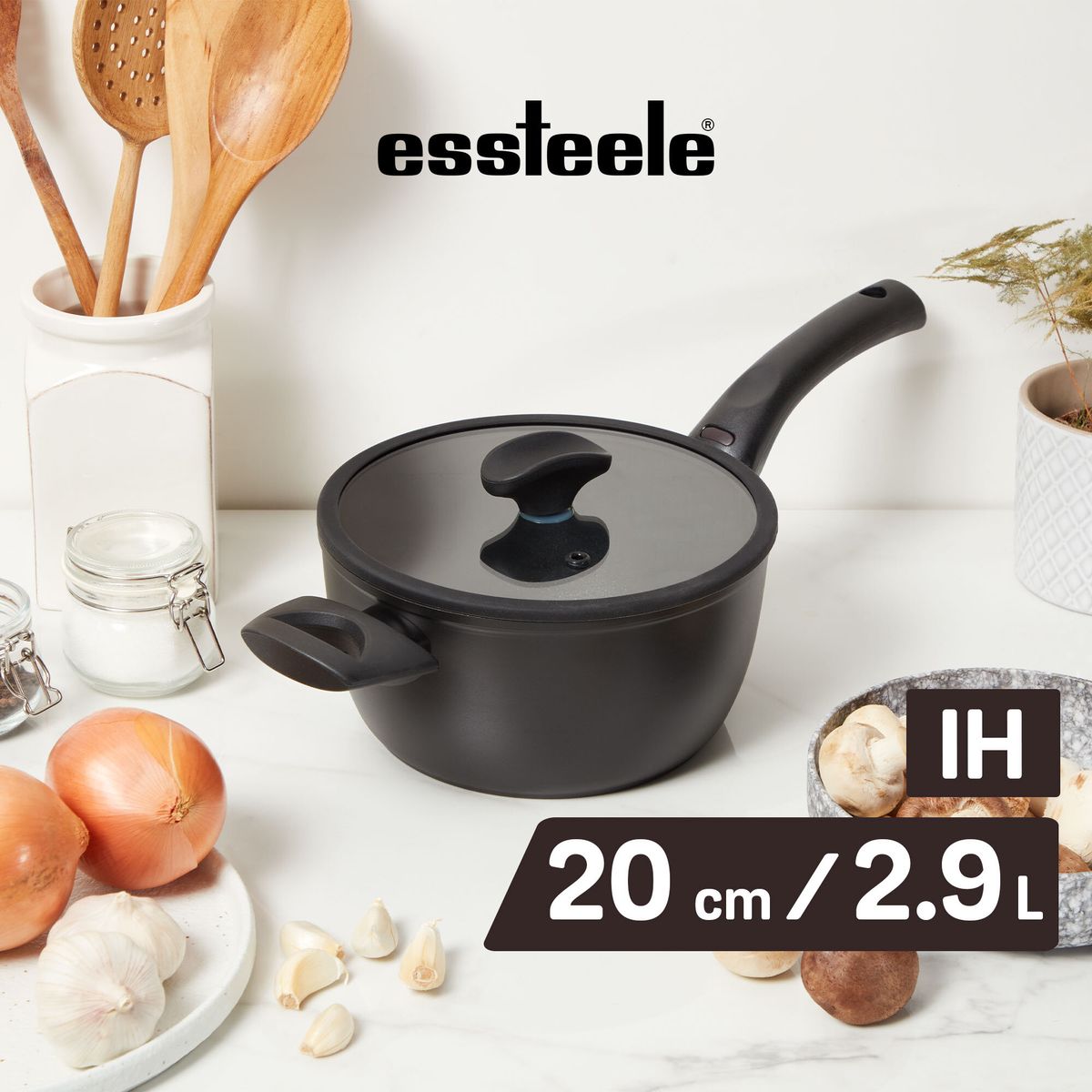 (電磁爐適用) 20cm/2.9L 有蓋不黏單柄鍋- Essteele Per Salute (#10721)