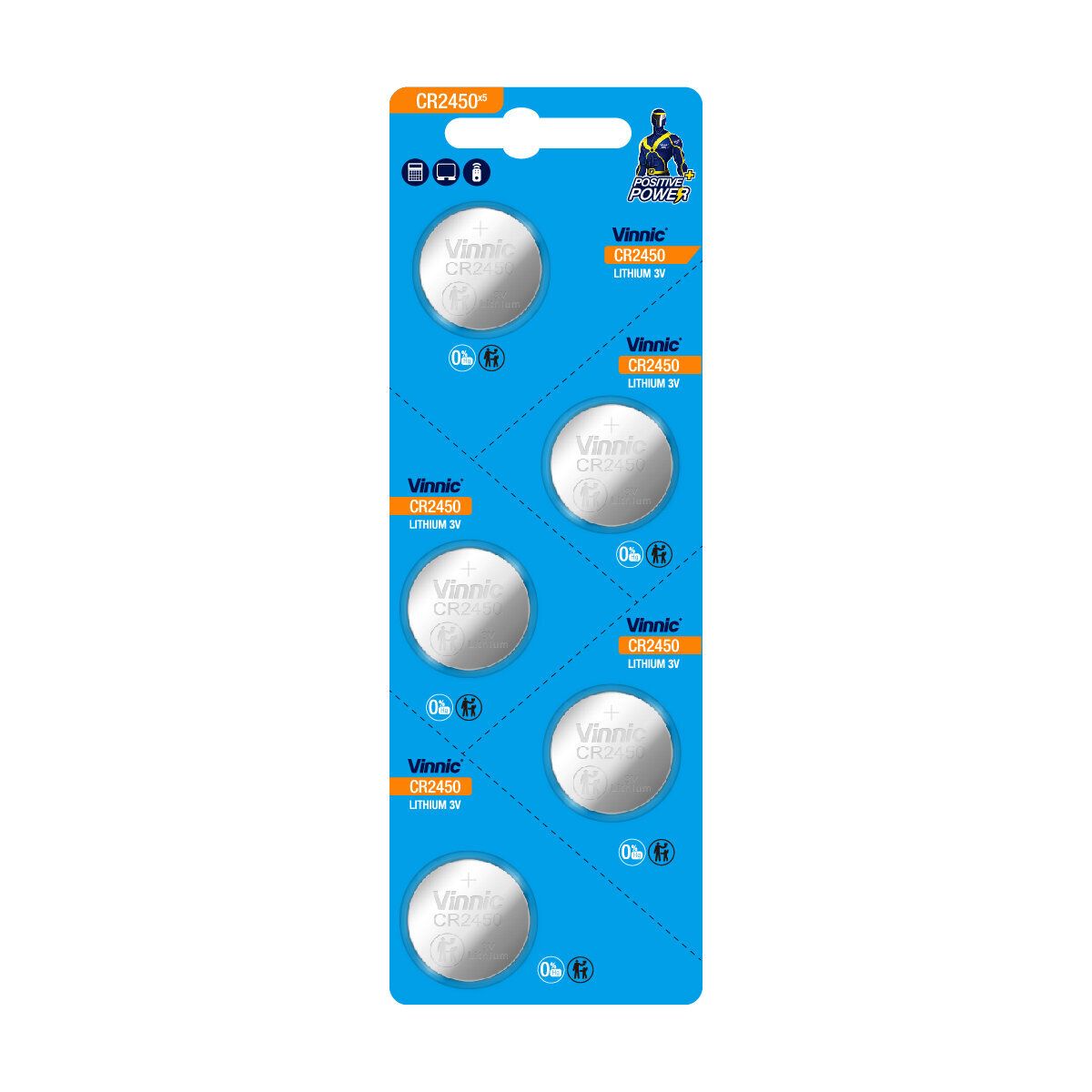 CR2450 Electric Cake Batteries Button Cell Lithium Button Cell(3V) - 5pcs(Random packaging delivery)