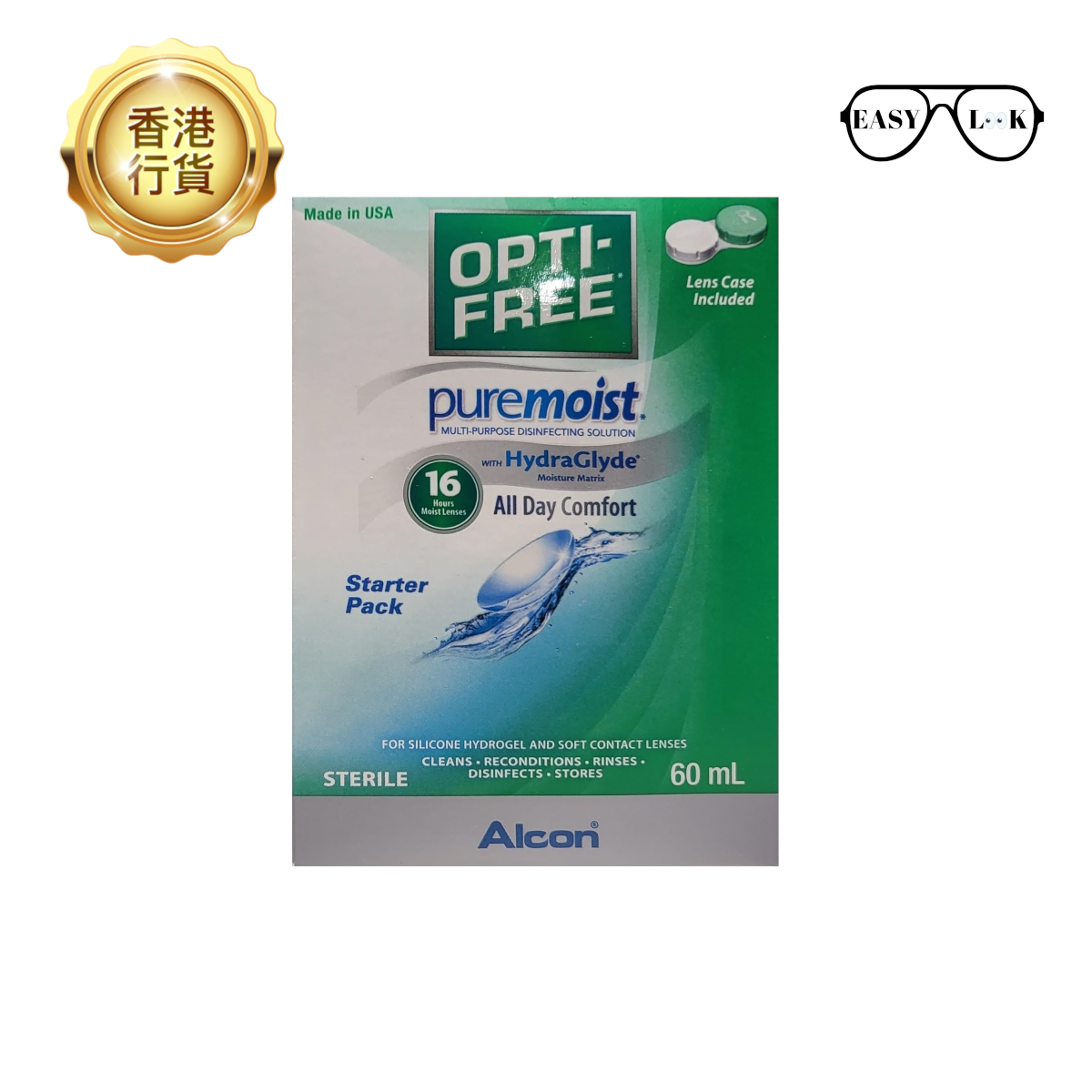 OPTI-FREE® Puremoist® 多功能隱形眼鏡護理藥水 60ml [最短到期日: 08/2023]