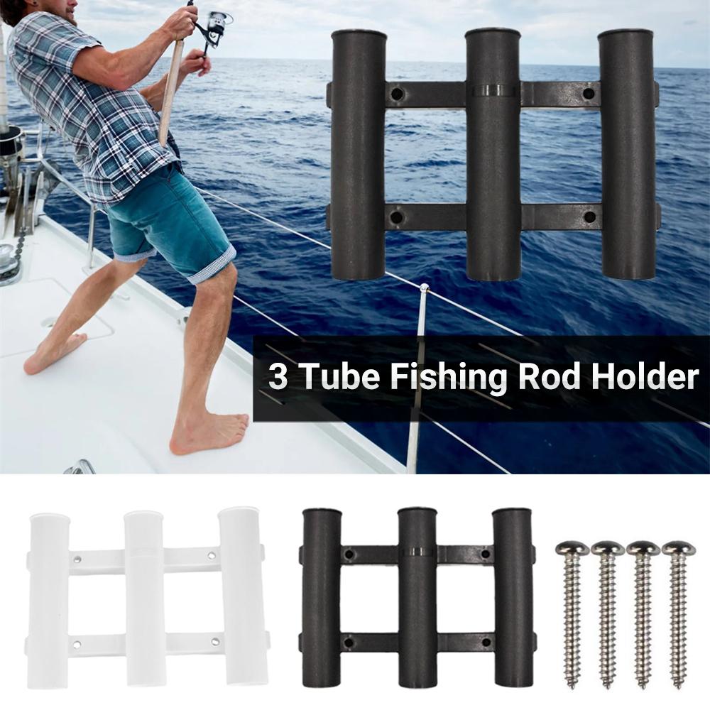 屯京  [White] 3 Holes ABS Plastic Sea Fishing Rod Holder Raft