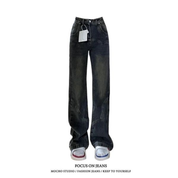 復古微喇叭牛仔褲【水泥灰】尺碼【S碼-XL碼】【下單後請聯絡客服確認發貨尺碼】#K022001128