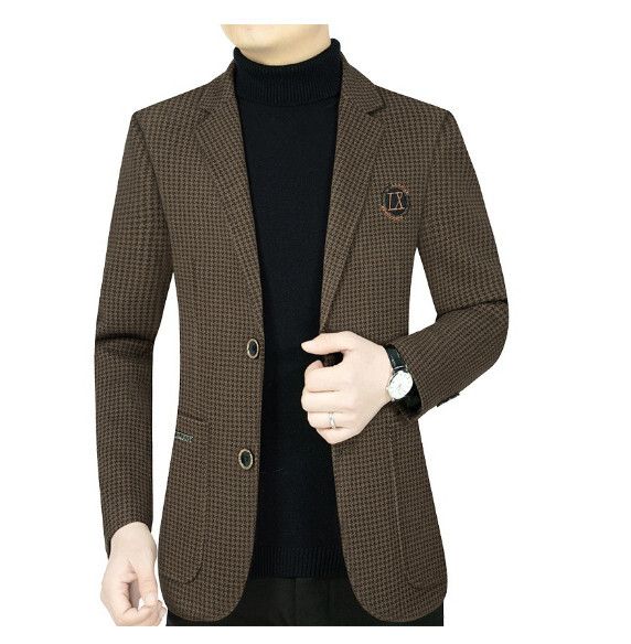 商務休閒西服上衣外套【M-4XL】【202135深咖】 (下單後聯絡客服確認發貨尺碼) #H246018163