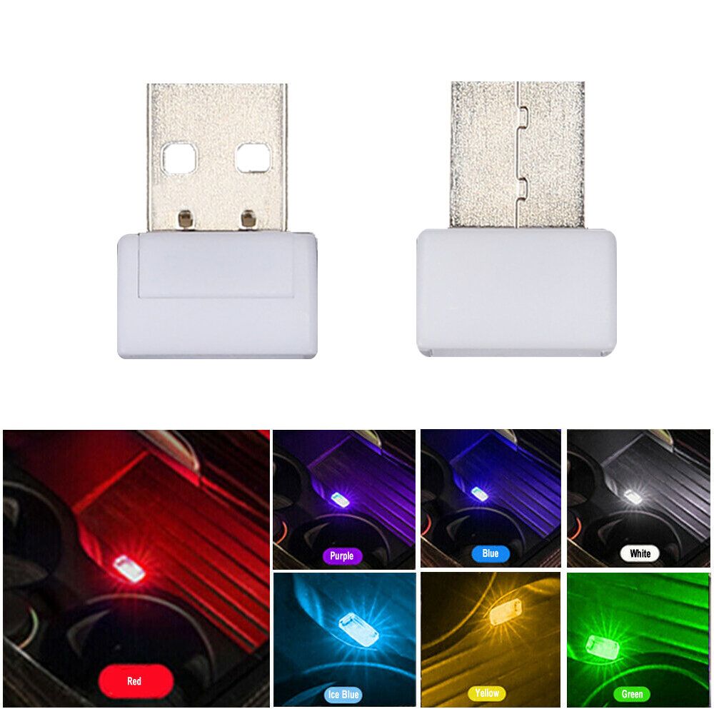 USB LED Mini Car Light Neon Atmosphere Ambient Bright Lamp Light Accessories