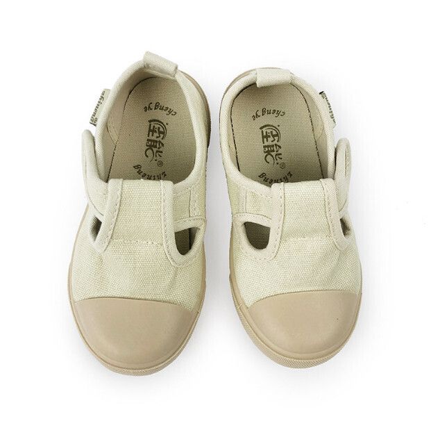 兒童帆布鞋(米色1002)(22碼~30碼，下單後請與客服確認發貨尺碼)