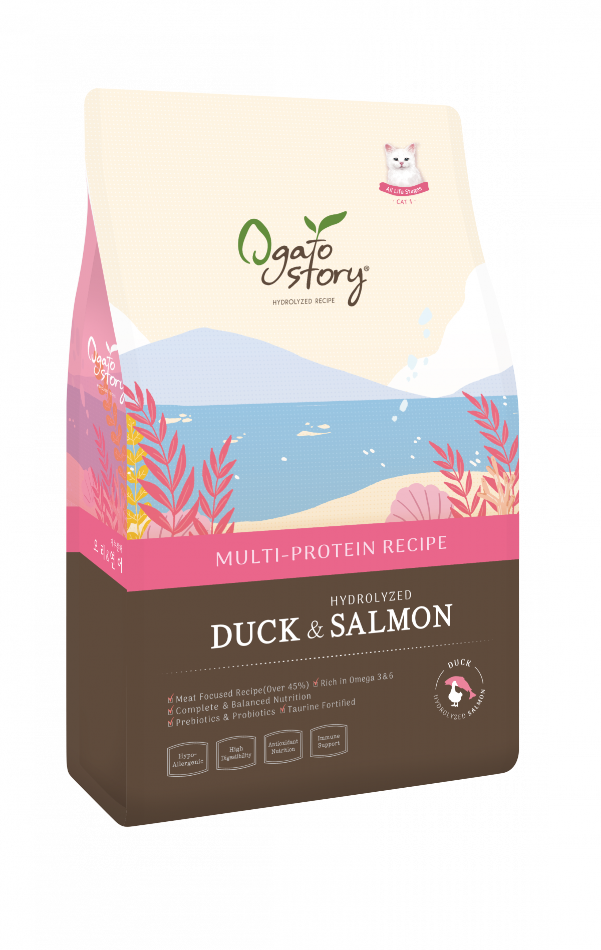 Duck & Hydrolyzed Salmon Multi-Protein Recipe All Life Stages Cat Food 2kg (200g x10ea)