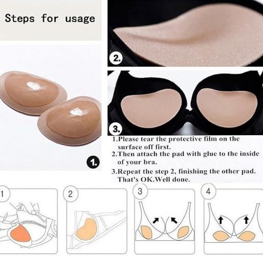 Stick On Adhesive Push Up Silicone Gel Bra Fillets Inserts Pads