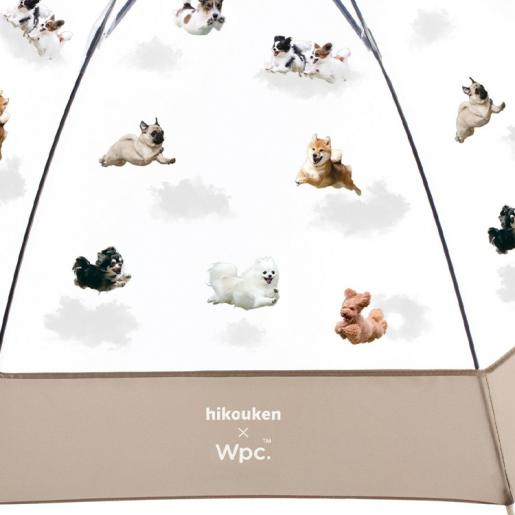 Wpc. | 【PT-HK01-001 BE】淺褐色- 飛行犬透明長雨傘/直遮 