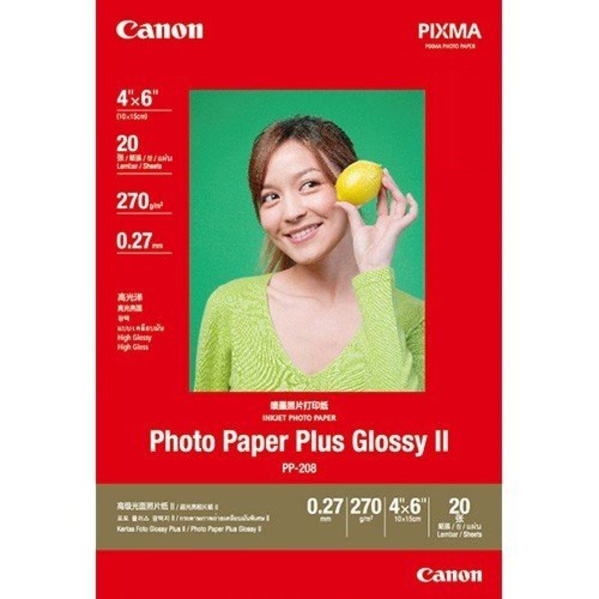 PP-208 Photo Paper Plus Glossy II Series (4R x 20) - 2 Packs
