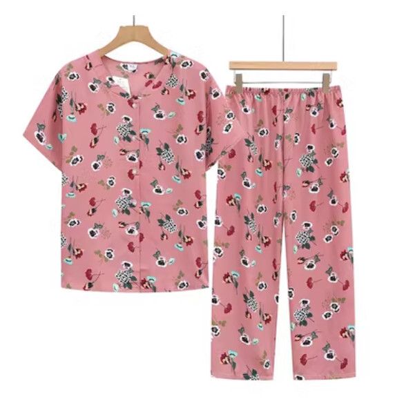 夏季中老年棉綢睡衣套裝（4號色）【尺碼：XL-3XL】【下單後聯絡客服確認發貨尺碼】F203013362