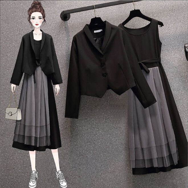 時尚套裝(外套+背心裙 M-4XL 下單後聯絡客服確認發貨尺碼)