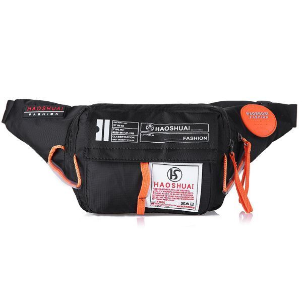 情侶休閒百搭防水腰包（子夜黑長：23*寬：10*高：18cm）#S75023367