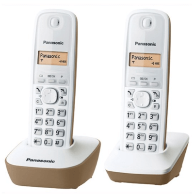 (Twins Set) DECT Digital Cordless Desk Phone KX-TG1612HK Beige (J) [Authorized Goods]