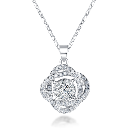 flower diamond pendant white gold