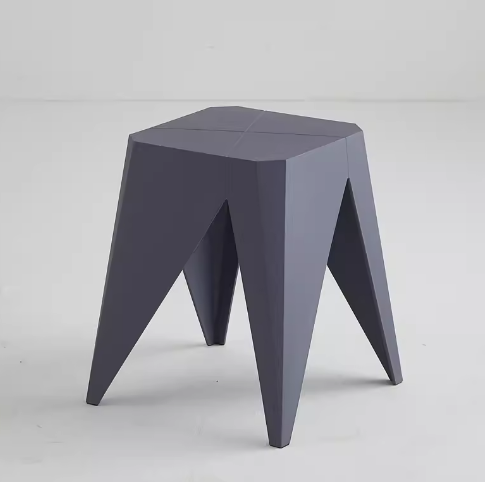 簡約加厚四方塑料凳子(灰藍色)(尺寸:38*44.5*30CM)