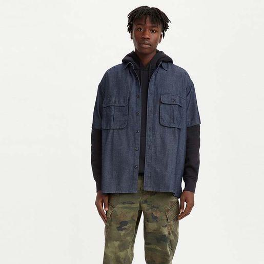Short Sleeve Safari Denim Shirt 