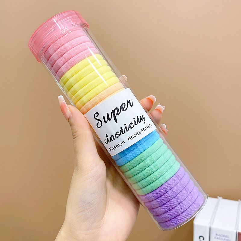 兒童高彈力橡皮筋毛巾圈髮繩髮飾頭繩頭飾(9#糖果色30根)