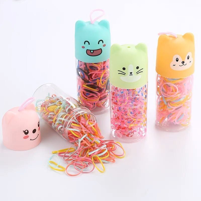 [100pcs] [彩色] 一次性橡皮筋 髮飾 Disposable colored rubber bands (Random color of the Bottle cap)