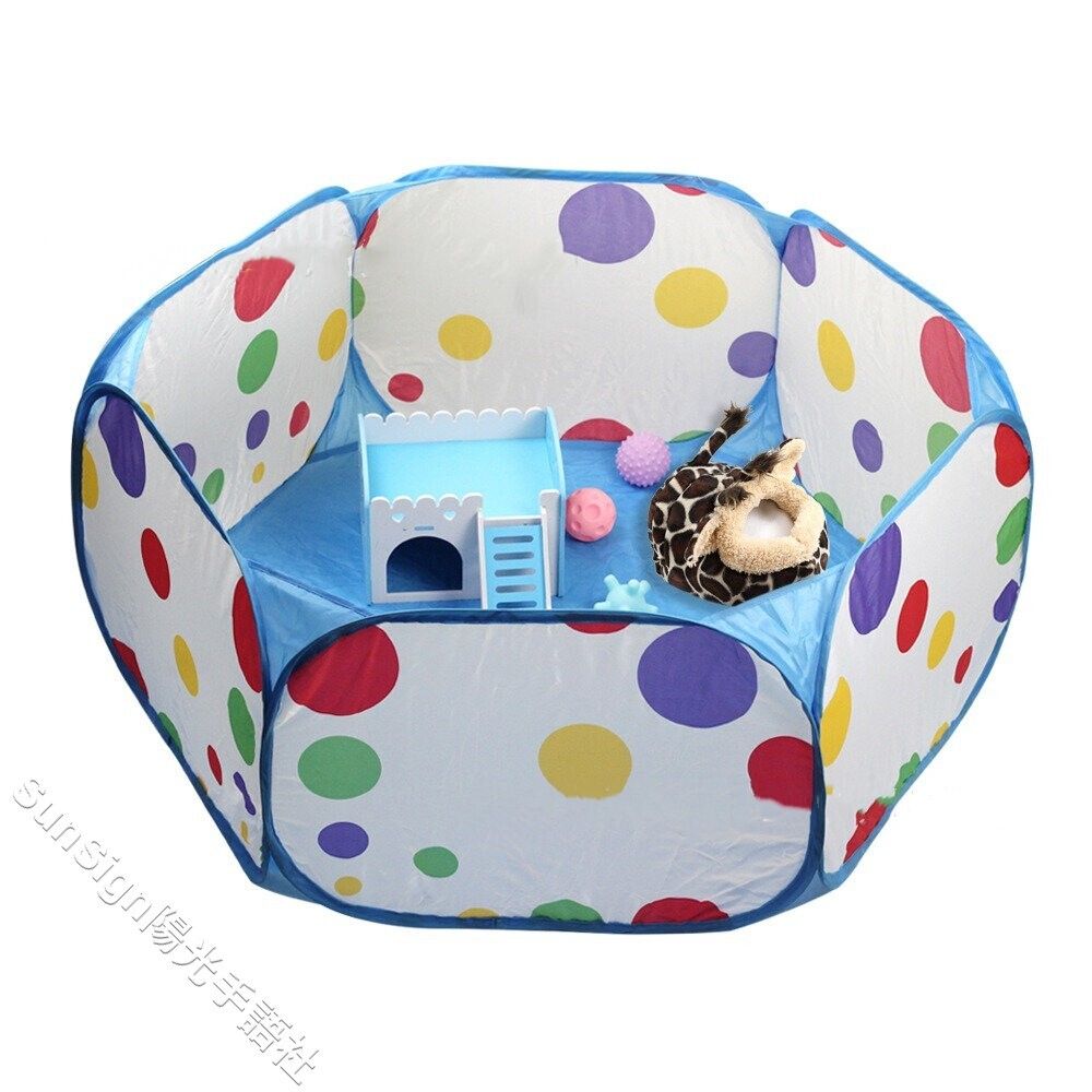(Blue) Foldable Pet Play Fence / Hamster Chinchilla Rabbit Outdoor Fence / Easy to Fold and Portable