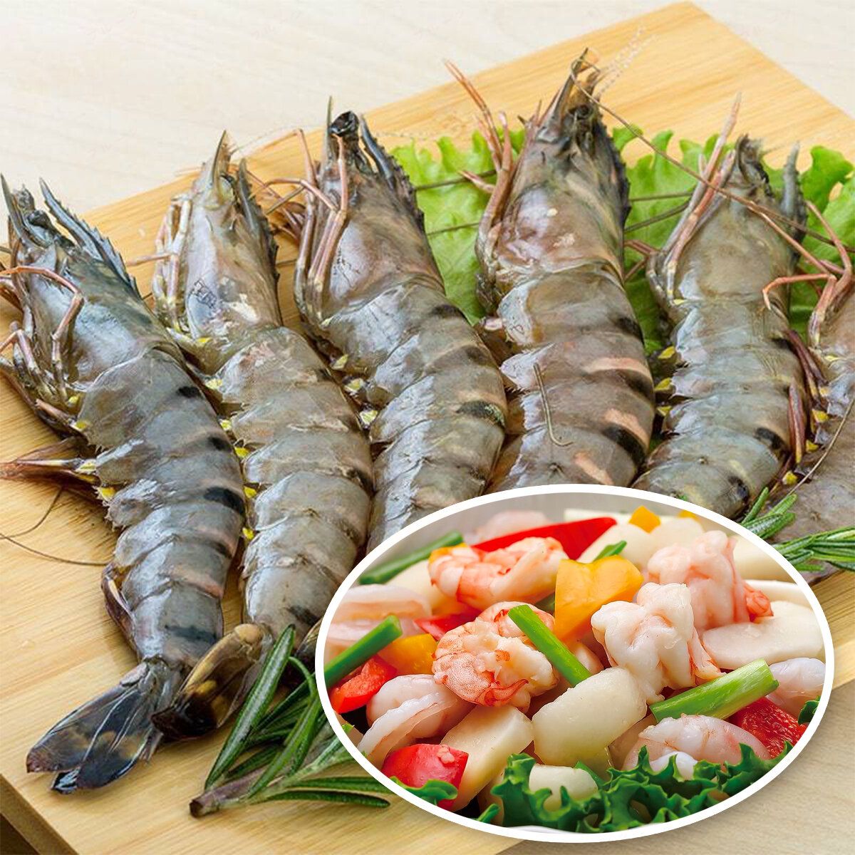Frozen Vietnam Tiger Prawn 8pcs (~300g) x 1 box #frozen#Airfry#Oven(EXP:2026/09/20)