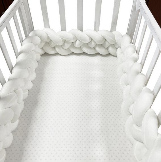 防摔防撞四股麻花編織床圍 抱枕（NO1 純白色）（4股4.5米）#H257020013