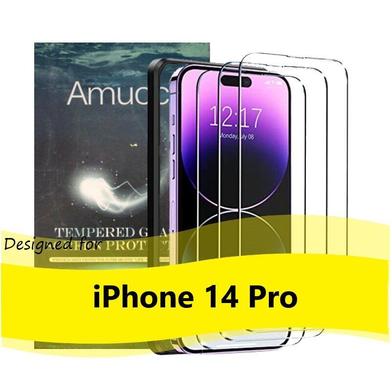 Apple iPhone 14 Pro 6.1" Screen Protector 3pc/ Pack with Easy Installation Alignment 
