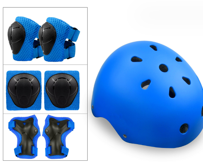 KF | 兒童運動護具組合套裝藍色M碼(適合體重:20-50kg 身高:100-150cm 頭圍:一鍵立體調節)#S151_002_019 ...