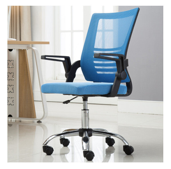 升降轉椅網布電腦椅子(黑框藍網 滑輪款/鋼製腳 逍遙款)