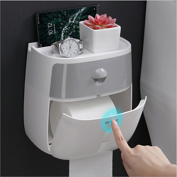 Punch-free double-layer tissue box toilet rack J0089