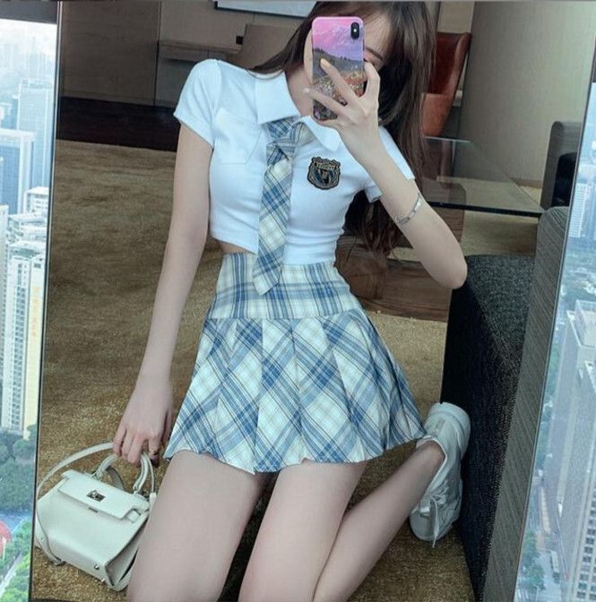 時尚套裝（上衣+半身裙 S-XL）(下單後聯絡客服確認發貨尺碼)#F224014025