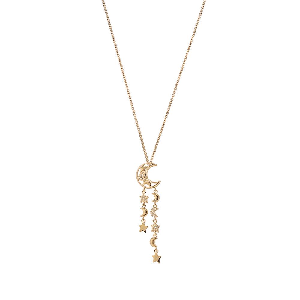 Casino: gold plating, rhinestone, pendant necklace